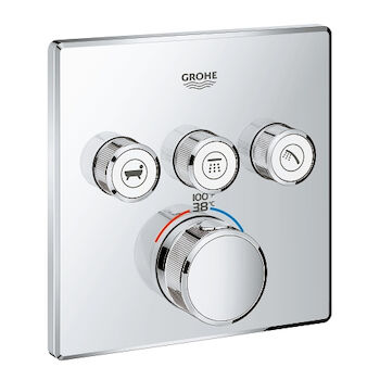 GROHTHERM SMARTCONTROL TRIPLE FUNCTION THERMOSTATIC TRIM WITH CONTROL MODULE, StarLight Chrome, large