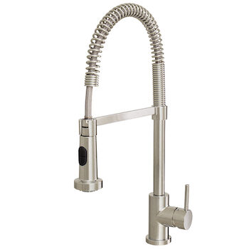 WIZARD PULL OUT DUAL STREAM KITCHEN FAUCET, Brushed Nickel, large