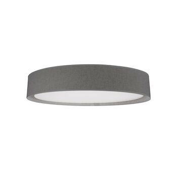 DALTON 20-INCH ROUND LED FLUSH MOUNT LIGHT WITH COLOURED HAND TAILORED TEXTURED FABRIC SHADE, Grey, large