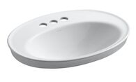 SERIF® DROP IN BATHROOM SINK WITH 4-INCH CENTERSET FAUCET HOLES, White, medium