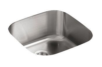 UNDERTONE® 19-5/8 X 19-5/8 X 9-3/4 INCHES EXTRA-LARGE ROUNDED UNDER-MOUNT SINGLE-BOWL KITCHEN SINK, Stainless Steel, large