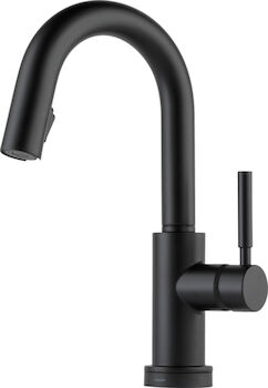 BRIZO SINGLE HANDLE SINGLE HOLE PULL-DOWN BAR/PREP WITH SMARTTOUCH(R) TECHNOLOGY, Matte Black, large