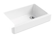 WHITEHAVEN® SELF-TRIMMING® 32-1/2 X 21-9/16 X 9-5/8 INCHES UNDER-MOUNT SINGLE-BOWL SINK WITH SHORT APRON, White, medium