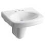 PINOIR® WALL MOUNT BATHROOM SINK WITH 4-INCH CENTERSET FAUCET HOLES, White, small