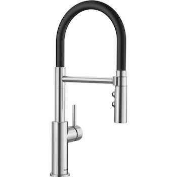 CTRIS FLEXO PULL DOWN KITCHEN FAUCET, PVD Steel, large