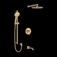 APOTHECARY 1/2" THERMOSTATIC & PRESSURE BALANCE 3 FUNCTION SYSTEM WITH INTEGRATED VOLUME CONTROL, Antique Gold, medium
