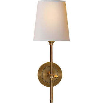THOMAS OBRIEN BRYANT 6-INCH DECORATIVE WALL LIGHT, Hand-Rubbed Antique Brass, large