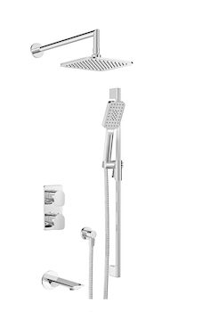 PETITE B04 COMPLETE 3-FUNCTION THERMOSTATIC PRESSURE BALANCED SHOWER TRIM KIT ONLY, Chrome, large