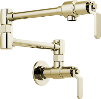 LITZE WALL MOUNTED POT FILLER FAUCET, Polished Nickel, large