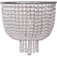 AERIN JACQUELINE 1-LIGHT 10-INCH WALL SCONCE LIGHT WITH CLEAR GLASS SHADE, Burnished Silver Leaf, medium