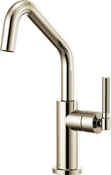 LITZE BAR FAUCET WITH ANGLED SPOUT AND KNURLED HANDLE, Polished Nickel, large
