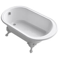IRON WORKS® HISTORIC 66 X 36 INCHES FREESTANDING OVAL BATHTUB WITH REVERSIBLE DRAIN, WHITE EXTERIOR AND SAFEGUARD® FINISH, White, medium