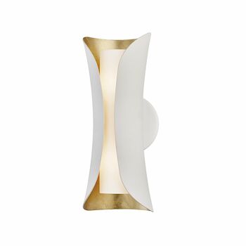 JOSIE TWO LIGHT WALL SCONCE, Gold Leaf / White, large