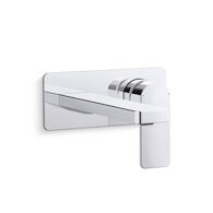 PARALLEL WALL-MOUNT SINGLE-HANDLE BATHROOM SINK FAUCET, 1.2 GPM, Polished Chrome, medium