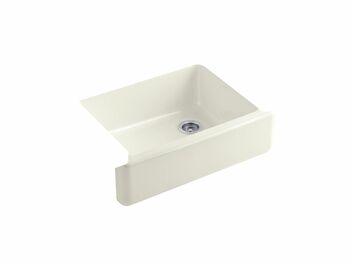 WHITEHAVEN® SELF-TRIMMING® 29-11/16 X 21-9/16 X 9-5/8 INCHES UNDER-MOUNT SINGLE-BOWL KITCHEN SINK WITH TALL APRON, Biscuit, large