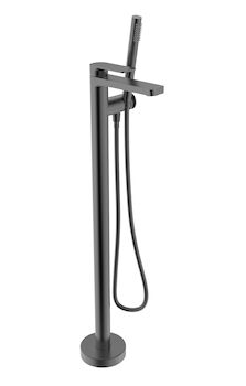 PETITE B04 FLOOR-MOUNTED TUB FILLER WITH HAND SHOWER, Titanium, large