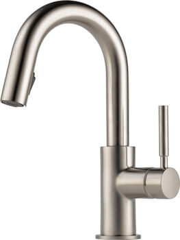 BRIZO SINGLE HANDLE PULL-DOWN BAR/PREP FAUCET, Stainless Steel, large