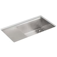 STAGES UNDERMOUNT SINGLE-BOWL WORKSTATION KITCHEN SINK WITH WET SURFACE AREA, Stainless Steel, medium