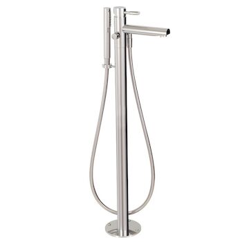 FLOORMOUNT TUB FAUCET WITH HANDSHOWER, 27484, Brushed Nickel, large