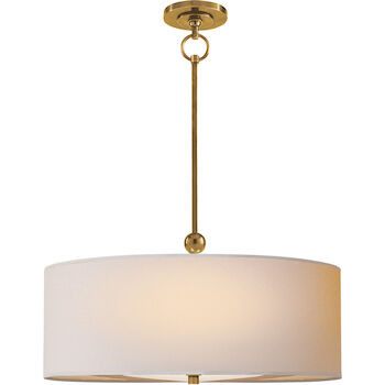 THOMAS OBRIEN REED 22-INCH HANGING SHADE CEILING LIGHT, Hand-Rubbed Antique Brass, large