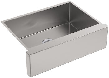 STRIVE® SELF-TRIMMING® 29-1/2 X 21-1/4 X 9-5/16 INCHES UNDER-MOUNT MEDIUM SINGLE-BOWL KITCHEN SINK WITH TALL APRON, Stainless Steel, large