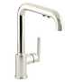 PURIST SINGLE-HOLE KITCHEN SINK FAUCET WITH 8" PULL-OUT SPOUT, Vibrant Polished Nickel, small