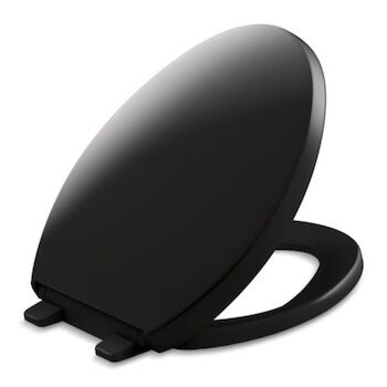 REVEAL QUIET-CLOSE ELONGATED TOILET SEAT, Black Black, large