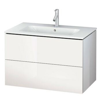 L-CUBE 32 1/4-INCH WALL-MOUNTED VANITY UNIT (CABINET ONLY), White High Gloss, large