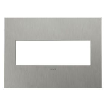 ADORNE 3-GANG CAST METAL WALL PLATE, Brushed Stainless Steel, large