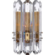 AERIN BONNINGTON 1-LIGHT 7-INCH WALL SCONCE LIGHT WITH CLEAR GLASS SHADE, Hand-Rubbed Antique Brass, medium