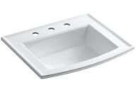 ARCHER® DROP IN BATHROOM SINK WITH 8-INCH WIDESPREAD FAUCET HOLES, White, medium