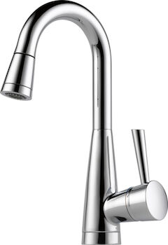 BRIZO SINGLE HANDLE PULL-DOWN BAR/PREP FAUCET WITH SOFTTOUCH, Chrome, large