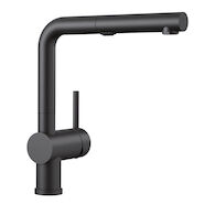 BLANCO LINUS LOW-ARC PULL-OUT DUAL SPRAY KITCHEN FAUCET, ANTHRACITE, medium