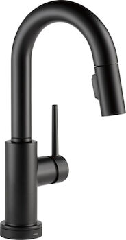 DELTA SINGLE HANDLE PULL-DOWN BAR/PREP FAUCET FEATURING TOUCH2O(R) TECHNOLOGY, Matte Black, large
