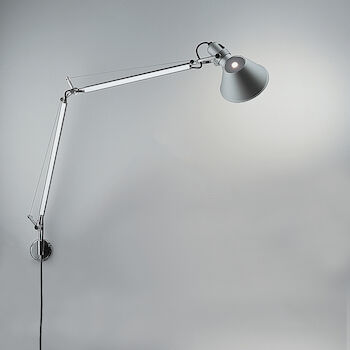 TOLOMEO CLASSIC LED WALL LAMP WITH S BRACKET, Aluminum, large
