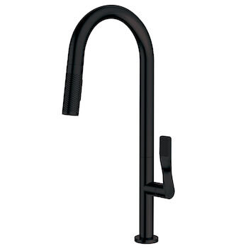 GRILL PULL DOWN DUAL STREAM KITCHEN FAUCET, Black, large