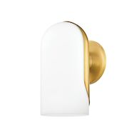 MABEL ONE LIGHT WALL SCONCE, Aged Brass, medium