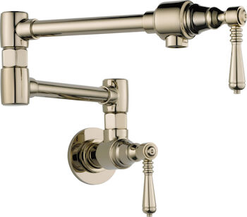 TRADITIONAL WALL MOUNT POT FILLER, Polished Nickel, large
