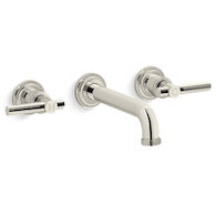 CENTRAL PARK WEST WALL-MOUNT SINK FAUCET WITH LEVER HANDLES, Polished Nickel, medium