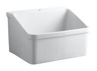 HOLLISTER™ 28 X 22 INCHES BRACKET-MOUNTED UTILITY SINK WITH SINGLE FAUCET HOLE, White, medium