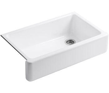 WHITEHAVEN® SELF-TRIMMING® 35-11/16 X 21-9/16 X 9-5/8 INCHES UNDER-MOUNT SINGLE-BOWL KITCHEN SINK WITH TALL APRON, , large