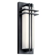 MANHATTAN 16" LED EXTERIOR WALL LIGHT, Textured Black, medium