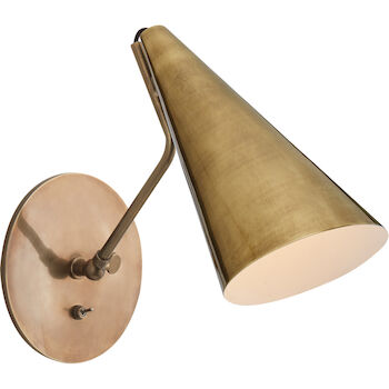 AERIN CLEMENTE 1-LIGHT 6-INCH WALL SCONCE LIGHT, Hand-Rubbed Antique Brass, large