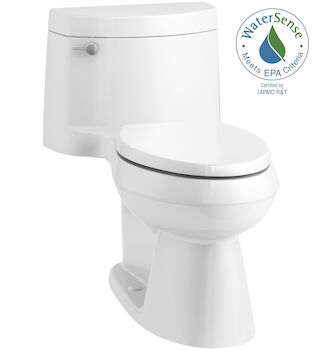 CIMARRON COMFORT HEIGHT ONE-PIECE ELONGATED TOILET, White, large