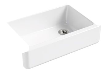WHITEHAVEN® SELF-TRIMMING® 32-11/16 X 21-9/16 X 9-5/8 INCHES UNDER-MOUNT SINGLE-BOWL SINK WITH TALL APRON, White, large