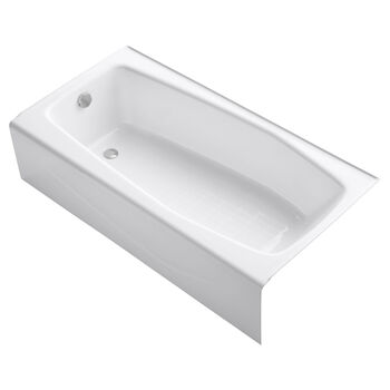 VILLAGER® 60 X 30 INCHES ALCOVE BATHTUB WITH INTEGRAL APRON AND LEFT-HAND DRAIN, White, large