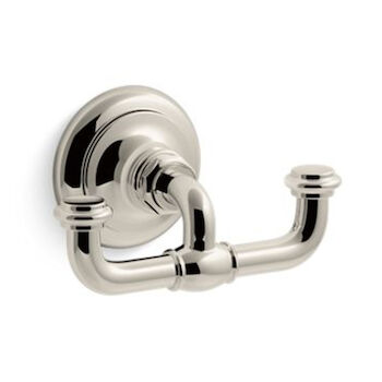 ARTIFACTS DOUBLE ROBE HOOK, Vibrant Polished Nickel, large