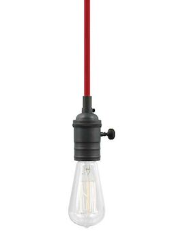 SOCO VINTAGE SOCKET PENDANT WITH RED CORD, , large