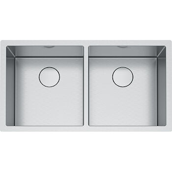 FRANKE PROFESSIONAL STAINLESS STEEL UNDERMOUNT DOUBLE BOWL KITCHEN SINK, Stainless Steel, large