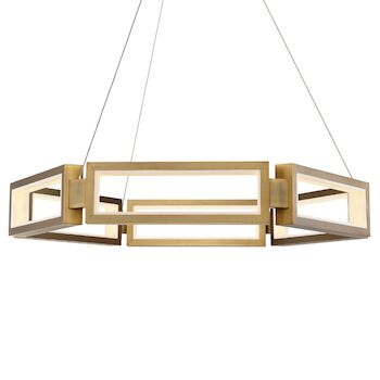 MIES 26-INCH 3000K LED PENDANT LIGHT, PD-50829, Aged Brass, large